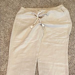 J.Jill Linen Pants Womens Size Large Drawstring